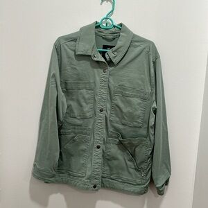 Hollister Shirt Jacket Cotton Size Medium Utility Snap Buttons y2k tumblr